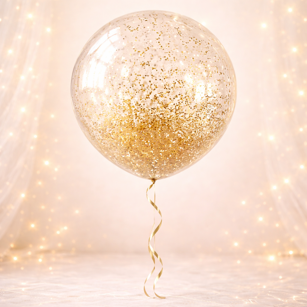 Фотография для товара «Стандартный латексный шар с блестками»